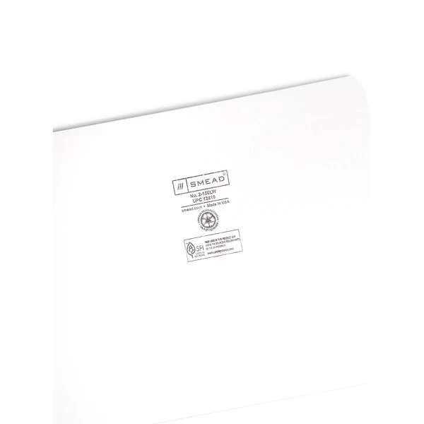 Smead File Folders, 1-Tab, Letter Size, White, 100/Box (12810) 4 Smead File Folders, 1-Tab, Letter Size, White, 100/Box (12810) - Image 2