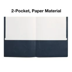 Staples 2-Pocket School Folders, Navy, 25/Box (50762/27539-CC)