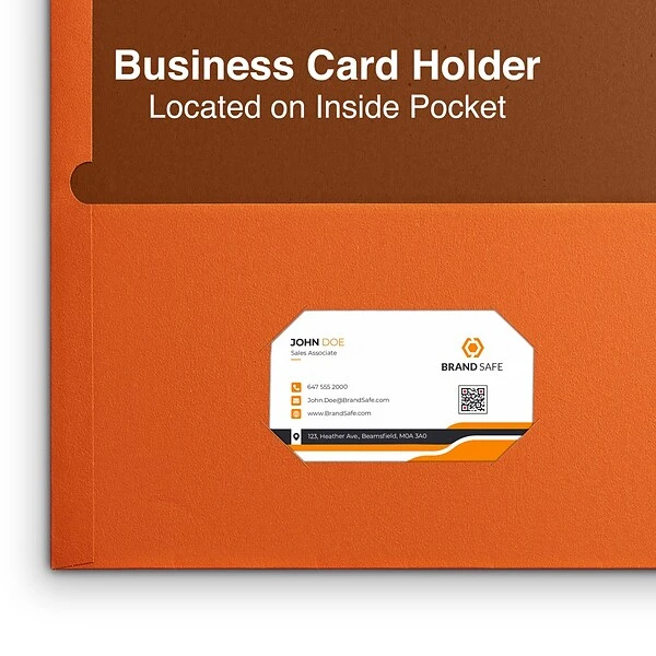 Quill Brand® 2-Pocket Folders, Orange, 25/Box (712580) 4 Quill Brand® 2-Pocket Folders, Orange, 25/Box (712580) - Image 2