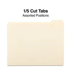 Quill Brand® File Folders, 1/5-Cut Assorted, Letter Size, Manila, 100/Box (740139) -Esseltela Shop 16960DF0 D689 4D3B 8A55D5BE08BF5CE0 s7