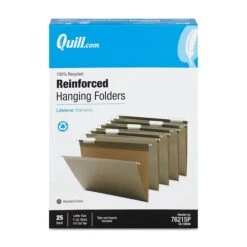 Quill Brand® 100% Recycled Premium Reinforced 5-Tab Hanging File Folders, Letter Size, Green, 25/Box (76215P) -Esseltela Shop 17E8548E FDE7 4FF5 8911D1BA566F77F1 s7