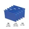 Staples Hanging File Folder, 5-Tab, Letter Size, Blue, 25/Box (TR163501)