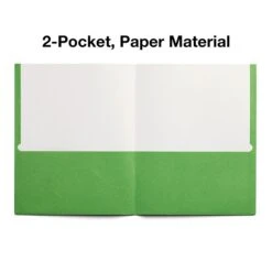 Staples 2-Pocket School Folders, Green, 25/Box (50753/27533-CC)