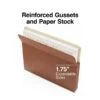 Staples® Reinforced File Pocket, 1.75" Expansion, Letter Size, Brown, 25/Box (ST435065)