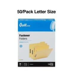 Quill Brand® 1/3-Cut Assorted 2-Fastener Folders, Letter, Yellow, 50/Box (7354YW) -Esseltela Shop 2DC5BD7C 91DA 422E 9293FCE1F51EC75D s7