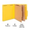 Quill Brand® 2/5-Cut Tab Pressboard Classification File Folders, 2-Partitions, 6-Fasteners, Letter, Yellow, 15/Box (738038) -Esseltela Shop 310AF434 D6DF 4601 B58410839AAF8CB7 s7