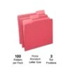 Staples File Folders, 1/3 Cut, Letter Size, Red, 100/Box (TR224519) -Esseltela Shop 32CC7640 1719 4450 991D08C90946EF25 s7