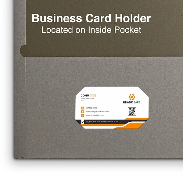 Quill Brand® 2-Pocket Folders, Gray, 25/Box (712530) 4 Quill Brand® 2-Pocket Folders, Gray, 25/Box (712530) - Image 2