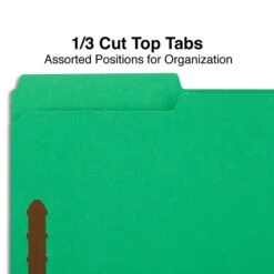 Quill Brand® 1/3-Cut Fastener Folders, 2-Fasteners, Legal, Assorted Tabs, Green, 50/Box (7358GN) -Esseltela Shop 3637AEA8 7C45 43B7 94EF36B05383BCB6 s7