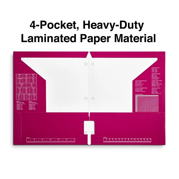 4-Pocket 3-Hole Punched Presentation Folder, Pink (56214-CC) 3 4-Pocket 3-Hole Punched Presentation Folder, Pink (56214-CC)