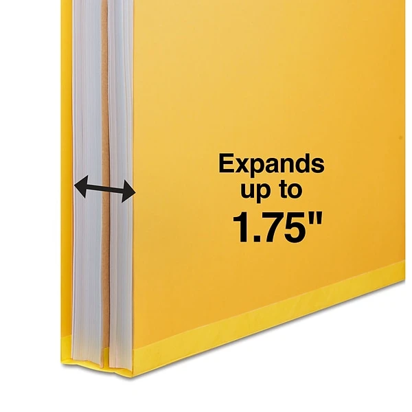 Quill Brand® 2/5-Cut Tab Pressboard Classification File Folders, 1-Partition, 4-Fasteners, Letter, Yellow, 15/Box (746038) 6 Quill Brand® 2/5-Cut Tab Pressboard Classification File Folders, 1-Partition, 4-Fasteners, Letter, Yellow, 15/Box (746038) - Image 4