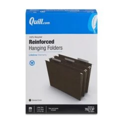Quill Brand® 100% Recycled Premium Reinforced 3-Tab Hanging File Folders, Letter Size, Green, 25/Box (76213P) -Esseltela Shop 3901DACE 80FD 47D4 96B5CB6CFAF375CC s7