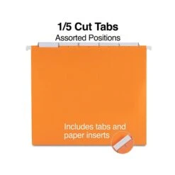 Quill Brand® Reinforced 5-Tab Box Bottom Hanging File Folders, 2" Expansion, Letter Size, Assorted, 25/Box (730053AD) -Esseltela Shop 3A19F9A9 B81F 40EA 88E0DCA83FBD9730 s7