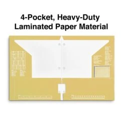 4-Pocket 3-Hole Punched Presentation Folder, Yellow (56211-CC)