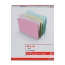 Staples File Folder, 1/3 Cut, Letter Size, Assorted Pastel Colors, 100/Box (TR459684) -Esseltela Shop 436F8DA1 8AE6 41E8 944F8CB0CE49827A s7