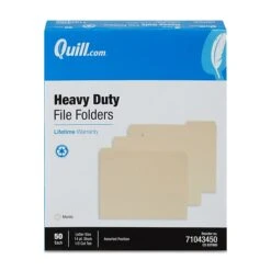 Quill Brand® Heavy-Duty Reinforced File Folders, 1/3-Cut, Letter Size, Assorted Tabs, Manila, 50/Box (71043450) -Esseltela Shop 4433B5BE F0D4 4F6F 9F99719D9B8C3253 s7