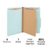 Staples Pressboard Classification Folder, 1-Divider, 1.75" Expansion, Legal Size, Light Blue, 20/Box (TR614433/614433)