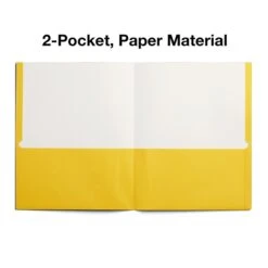 Staples 2-Pocket School Folders, Yellow, 25/Box (50761/27538-CC)