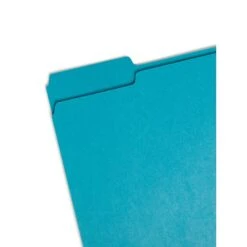 Smead File Folder, 1/3-Cut Tab, Letter Size, Teal, 100/Box (13143)