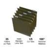 Quill Brand® 100% Recycled Premium Reinforced 5-Tab Hanging File Folders, Letter Size, Green, 25/Box (76215P) -Esseltela Shop 4E519FD4 DA1F 4A9F BC80B79C4CF389B4 s7