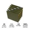 Quill Brand® 100% Recycled Hanging File Folders; 1/5-Cut, Letter Size, Green, 25/Box (7Q5215) -Esseltela Shop 50687710 9483 4C54 97671A148340484F s7