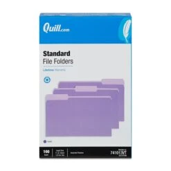 Quill Brand® File Folders, Assorted Tabs, 1/3-Cut, Legal, Violet, 100/Box (741013VT) -Esseltela Shop 549DE0C7 7ECB 4079 9AAA04714CC08649 s7
