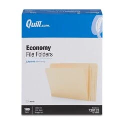 Quill Brand® Economy Straight Cut File Folders, Letter, Manila, 100/Bx (7-30133) -Esseltela Shop 5CFCC368 2432 4CC8 918958C32819990D s7
