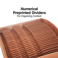 Staples® Accordion File, Numerical Index, 31-Pocket, Letter Size, Brown (ST119107)