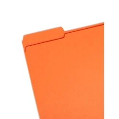 Smead Reinforced File Folder, 3 Tab, Letter Size, Orange, 100/Box (12534)
