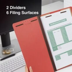 Quill Brand® 2/5-Cut Tab Pressboard Classification File Folders, 2-Partitions, 6-Fasteners, Legal, Brown, 15/Box (7-39036) -Esseltela Shop 63ABE6A4 19DE 41E2 80EC6815071E5F51 s7