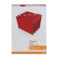 Staples Hanging File Folder, 5-Tab, Letter Size, Red, 25/Box (TR163535) -Esseltela Shop 67B35AD6 9F0F 46CA B6D1E2B8A3E4D194 s7