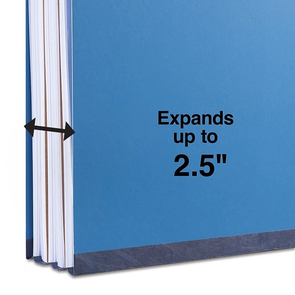 Quill Brand® 2/5-Cut Tab Pressboard Classification File Folders, 2-Partitions, 6-Fasteners, Legal, Blue, 15/Box (7-39026) 5 Quill Brand® 2/5-Cut Tab Pressboard Classification File Folders, 2-Partitions, 6-Fasteners, Legal, Blue, 15/Box (7-39026) - Image 3