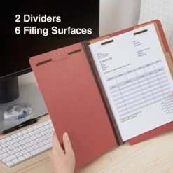 Quill Brand® End-Tab Partition Folders, 2 Partitions, 6 Fasteners, Ruby Red, Letter, 15/Box (748030) -Esseltela Shop 6E42E445 DC9E 4A56 AF512959D65F0396 s7