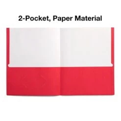 Staples 2-Pocket School Folders, Red, 25/Box (50752/27532-CC)