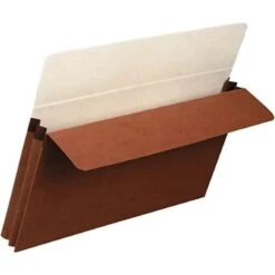 Quill Brand® Reinforced File Pocket, 1 3/4" Expansion, Letter Size, Brown, 25/Box (7Q1514) -Esseltela Shop 8692 s7