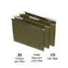 Quill Brand® 100% Recycled Premium Reinforced 3-Tab Hanging File Folders, Letter Size, Green, 25/Box (76213P) -Esseltela Shop 8883C592 D85D 46AF 8C200331E2B352E6 s7