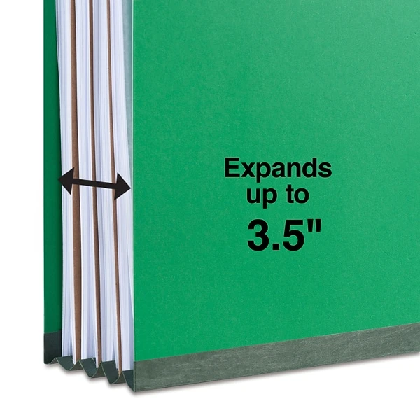 Quill Brand® 2/5-Cut Tab Pressboard Classification File Folders, 3-Partitions, 8-Fasteners, Legal, Green, 15/Box (745034) 5 Quill Brand® 2/5-Cut Tab Pressboard Classification File Folders, 3-Partitions, 8-Fasteners, Legal, Green, 15/Box (745034) - Image 3