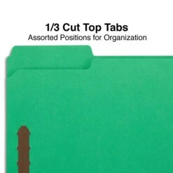 Quill Brand® 1/3-Cut Assorted 2-Fastener Folders, Letter, Green, 50/Box (7354GN) -Esseltela Shop 8AC81E3C 9294 41EA 8D1058C0F86C819B s7