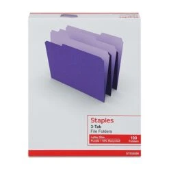 Staples File Folders, 1/3 Cut, Letter Size, Purple, 100/Box (TR535559) -Esseltela Shop 8E7AB458 6F22 4179 B9EA9D2F2AF5A9B8 s7