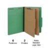 Quill Brand® 2/5-Cut Tab Pressboard Classification File Folders, 2-Partitions, 6-Fasteners, Legal, Green, 15/Box (739034) -Esseltela Shop 8F71EF2E 0E31 4C6E B09C1236E252A93D s7