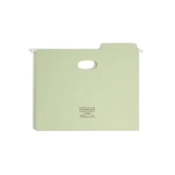 Smead FasTab Hanging File Folders, 1/3-Cut Tab, 3-1/2" Expansion, Letter Size, Moss, 9/Box (64222)