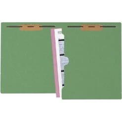 Medical Arts Press® Colored End-Tab Full-Pocket Folders With 2 Fasteners; Green