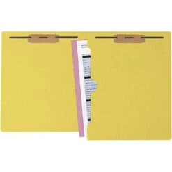 Medical Arts Press® Colored End-Tab Fastener Folders; Full-Pocket With 2 Fasteners, Yellow