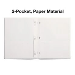 Staples 2-Pocket Pocket Folders With Fasteners, White, 25/Box (50778/27545-CC)