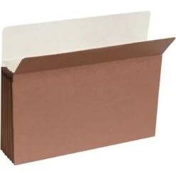 Quill Brand® Reinforced File Pocket, 3 1/2" Expansion, Legal Size, Brown, 25/Box (7Q1526) -Esseltela Shop 96718 s7 1