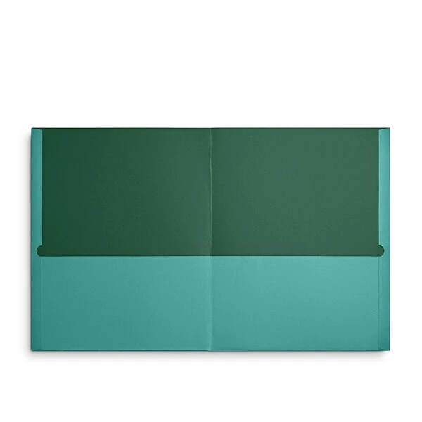 Quill Brand® 2-Pocket Folders, Teal, 25/Box (712561) 3 Quill Brand® 2-Pocket Folders, Teal, 25/Box (712561)