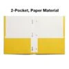 Staples 2-Pocket Pocket Folders With Fasteners, Yellow, 25/Box (50779/27546-CC)