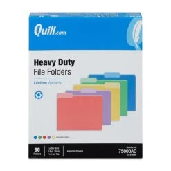 Quill Brand® Heavy-Duty File Folders, Assorted Tabs, 1/3-Cut, Letter Size, Assorted Colors, 50/Box (75000AD) -Esseltela Shop 9F3916BA 9A45 45E5 AE19802C1BBF4910 s7