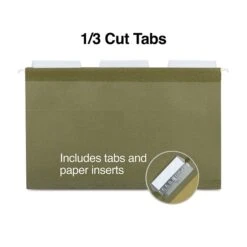 Quill Brand® Premium Reinforced 100% Recycled Hanging File Folders, 1/3-Cut, Legal Size, Green, 25/Box (76313P) -Esseltela Shop A77B2F80 EF21 434C BA7A82E7BA2D63E9 s7