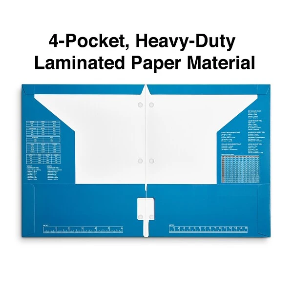 4-Pocket 3-Hole Punched Presentation Folder, Blue (56213-CC) 3 4-Pocket 3-Hole Punched Presentation Folder, Blue (56213-CC)